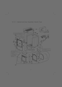 Cabinet And Door Assembly Diagram and Parts List for RV1048A1 ABWEEUS LG Dryer