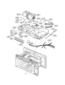 Interior Parts Diagram and Parts List for LMVM1955ST  LG Microwave