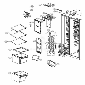 Freezer Compartment Diagram and Parts List for 51839 AWBCSE1 LG Refrigerator