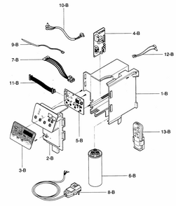 Control Box Assy Diagram and Parts List for 58075135500  Kenmore Air Conditioner