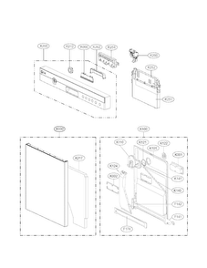 Panel/door Assembly Parts Diagram and Parts List for LDS5540ST  LG Dishwasher