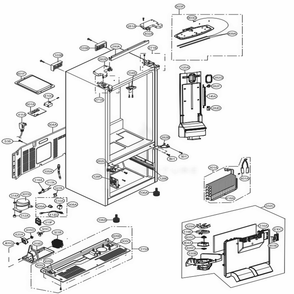 Case Parts Diagram and Parts List for LFC22770SW ASWCNA3 LG Refrigerator
