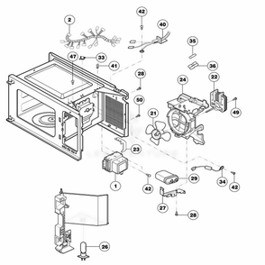 Interior Parts Diagram and Parts List for NNS723BL KBKEMAT LG Range