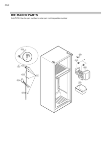 Ice Maker Parts Diagram and Parts List for GM-U652GQGP ASWCSE7 LG Refrigerator