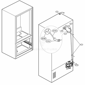 Valve And Water Tube Parts Diagram and Parts List for 72595 ASTCSE2 LG Refrigerator