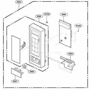 Control Parts Diagram and Parts List for LD10MP AG1EAMA LG Wall Oven