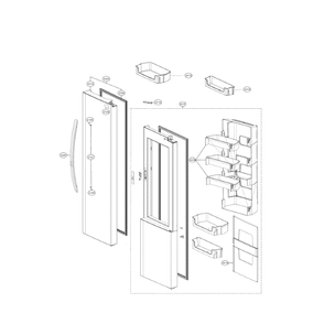 Refrigerator Door Diagram and Parts List for LSXS26466S 00 LG Refrigerator
