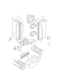 Door Parts Diagram and Parts List for LFX25961SW02  LG Refrigerator