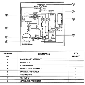 Wiring Diagram Diagram and Parts List for M6004R  LG Air Conditioner