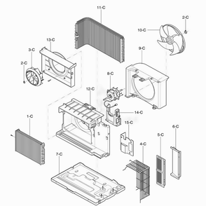 Air Handling And Cycle Parts Diagram and Parts List for CHECK AWYBSRU LG Air Conditioner