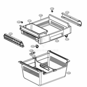 Freezer Parts Diagram and Parts List for LFC22770SB AWBCNA2 LG Refrigerator