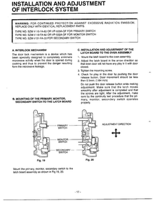Interlock System Diagram and Parts List for MA-682M  LG Microwave