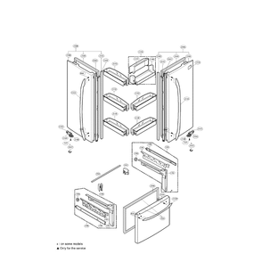 Door Assembly Diagram and Parts List for LFC21770ST 00 LG Refrigerator