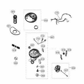 Sump Assembly Diagram and Parts List for LDPS6844AS ASSESNA LG Dishwasher