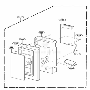 Controller Parts Diagram and Parts List for MH6150XLQ AW1EWRP LG Wall Oven