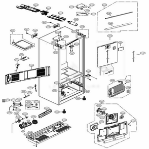 Case Parts Diagram and Parts List for LFXC22596S ASTCNA0 LG Refrigerator