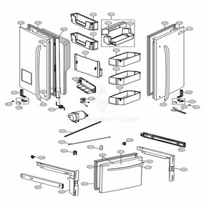 Door Parts Diagram and Parts List for 71052 ASWCSE4 LG Refrigerator