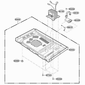 Base Plate Parts Diagram and Parts List for MA795W CWHEGSE LG Wall Oven