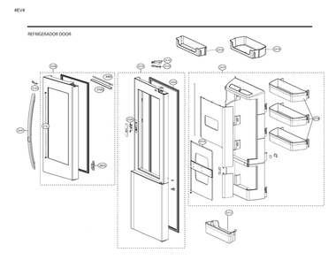 Refrigerator Door Diagram and Parts List for GM-X227NSTM ASTCNA6 LG Refrigerator
