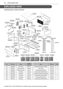 Diagram 1 Diagram and Parts List for ARND153DCR4 ENCXLUS LG Air Conditioner