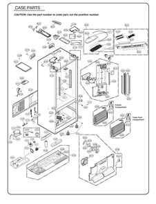 Case Parts Diagram and Parts List for GR-L268LQTM ASWCSE2 LG Refrigerator