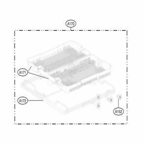 Cutlery Rack Assembly Diagram and Parts List for LDF7774ST ASTEEUS LG Dishwasher