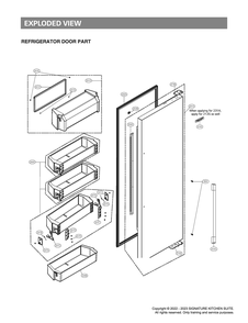Refrigerator Door Part Diagram and Parts List for SKSSB4202S ASTCNA0 LG Refrigerator