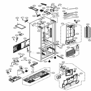 Case Parts Diagram and Parts List for LFXS29626B AWBCNA1 LG Refrigerator