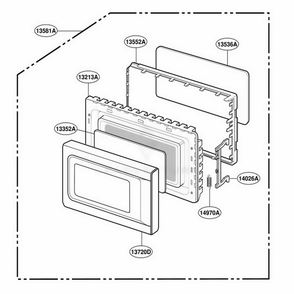 Door Parts Diagram and Parts List for 69252 MWESEA LG Range