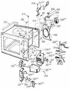 Switches And Microwave Diagram and Parts List for 7218903580  Kenmore Microwave