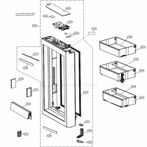 Part Location Diagram of ABQ75682107 LG CASE ASSEMBLY,DISPLAY