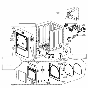 Cabinet And Door Assembly Diagram and Parts List for DLG1102W ABWEEUS LG Dryer