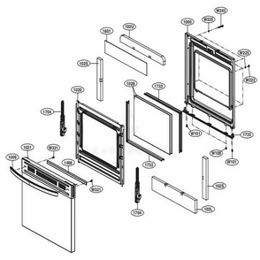Door Parts Diagram and Parts List for LRGL5823D FBDELGA LG Range