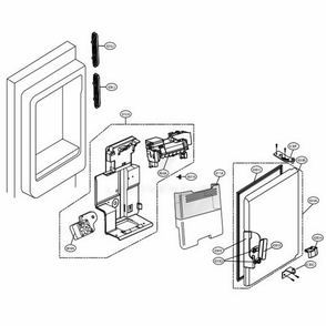 Ice Maker And Ice Bin Parts Diagram and Parts List for LFX25974SB AWBCNA6 LG Refrigerator