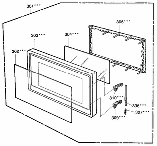 Door Diagram and Parts List for 7218942880  Kenmore Microwave