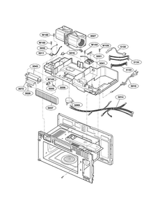 Interior Parts Diagram and Parts List for LMVM1955T  LG Microwave