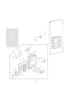 Dispenser Parts Diagram and Parts List for LFX25980ST 01 LG Refrigerator