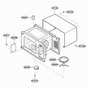 Oven Cavity Parts Diagram and Parts List for JE1360BC ABKEGEU LG Range