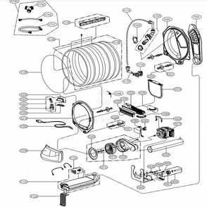 Drum And Motor Assembly Diagram and Parts List for DLEY1901WE ABWEEUS LG Dryer