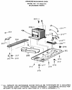 Microwave Diagram and Parts List for 7218923190  Kenmore Microwave