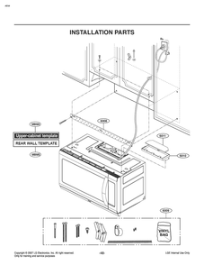 Installation Parts Diagram and Parts List for MV2294BSHL CBDESEA LG Microwave