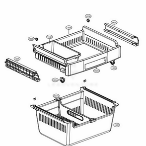 Freezer Parts Diagram and Parts List for LFC22770ST ASTCNA3 LG Refrigerator