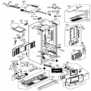 Case Parts Diagram and Parts List for LFX28968SW ASWCNA3 LG Refrigerator