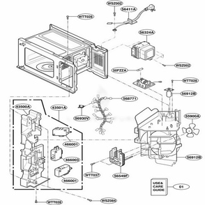 Interior Parts Diagram and Parts List for YMT1071SGQ AMWEWPC LG Range
