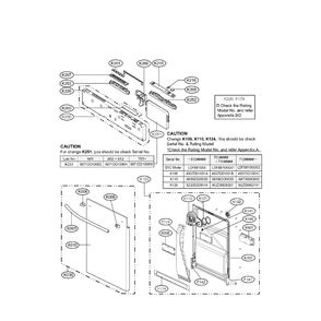 Panel / Door Assembly Diagram and Parts List for LDF6810ST-00  LG Dishwasher