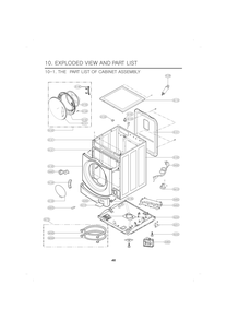Cabinet Assembly Diagram and Parts List for FH4A8FDMK21 ABWEEUS LG Dryer