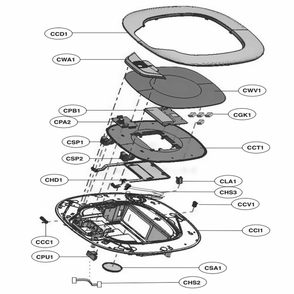 Cover Assembly Diagram and Parts List for VR65704LVM ABOELGA LG Canister Vacuum