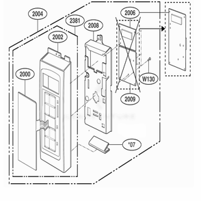 Controller Parts Diagram and Parts List for MMV4205AAQ AB6EMTG LG Microwave
