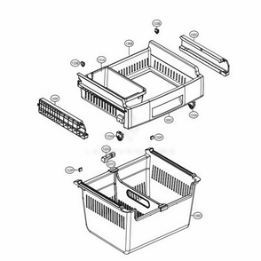 Freezer Parts Diagram and Parts List for LDC24370SW ASWCNA2 LG Refrigerator