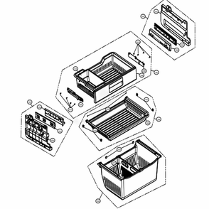 Freezer Parts Diagram and Parts List for 75043 ASTCSE0 LG Refrigerator